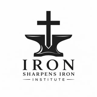 Iron Sharpens Iron Institute logo featuring a cross above an anvil with text below
